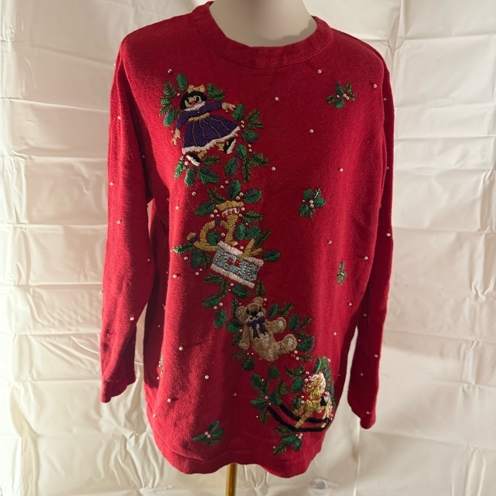 Vintage Victoria Jones Woman Red Holiday Sweater